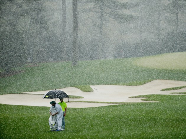 Golfing in the rain